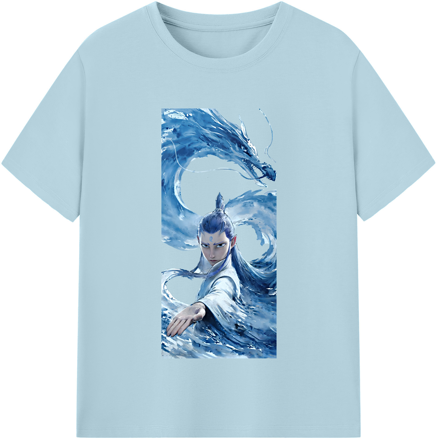 （画像用） Ne Zha 2 ナタ 魔童の大暴れ 綿100％半袖Tシャツ（フロントプリント）